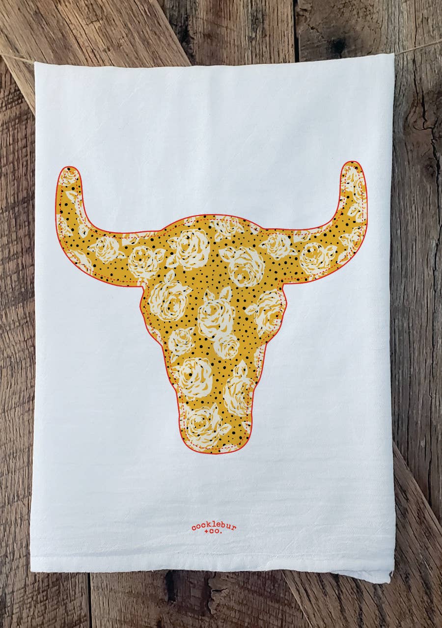 Buffalo Skull - Old Fashioned Flour Sack Towel