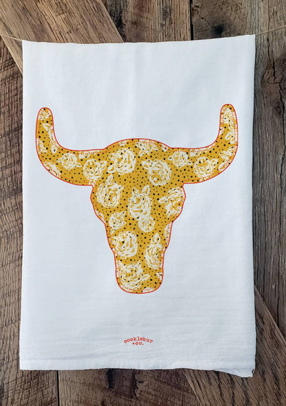 Buffalo Skull - Old Fashioned Flour Sack Towel