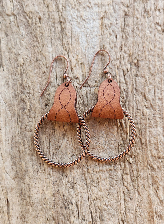 "Lari Dee" Handmade Leather & Rope Earrings