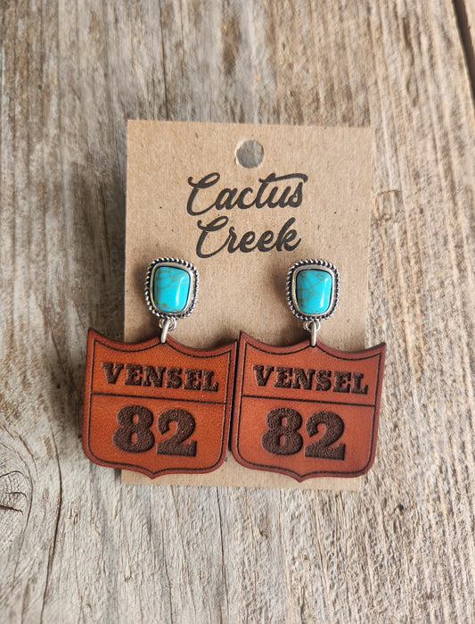 Customized Rodeo Number Earrings - Shield (no fringe)