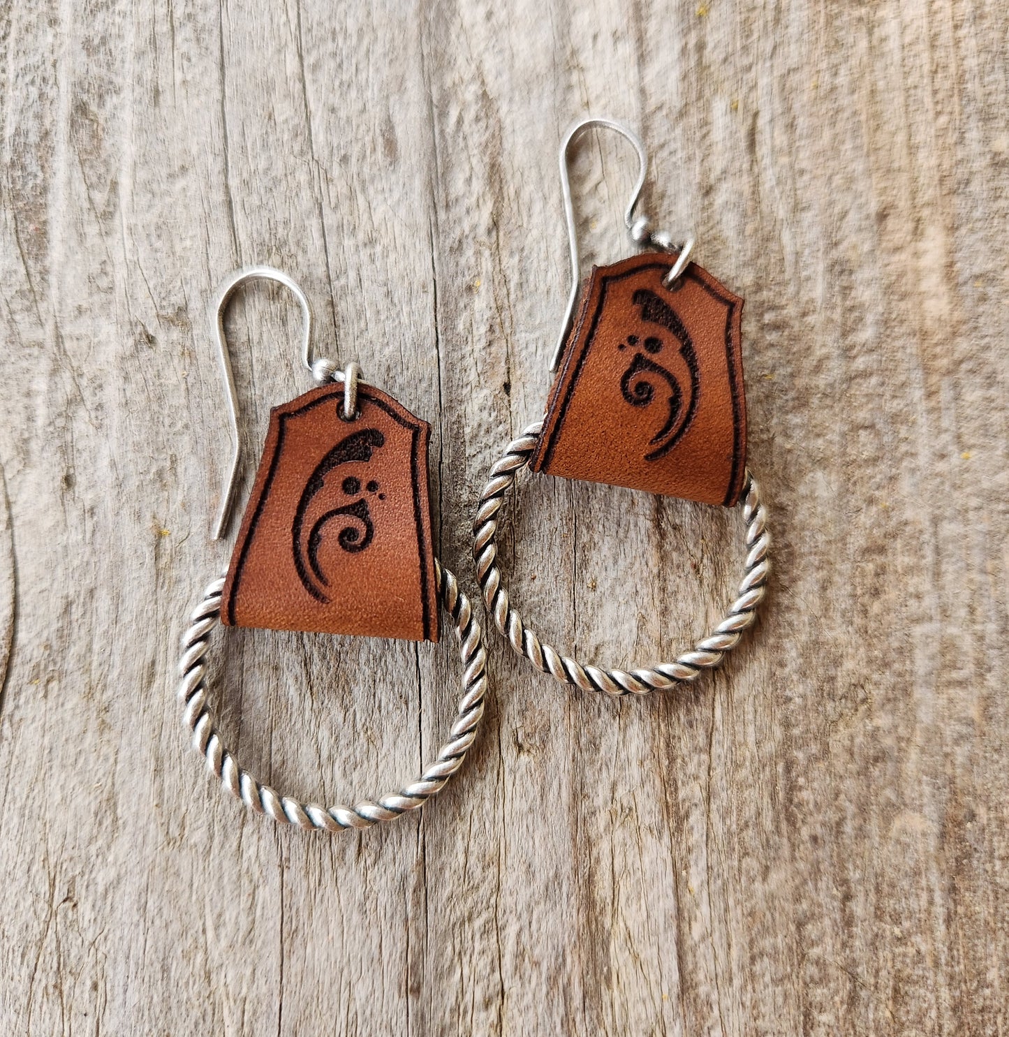 "Jackie" Handmade Leather & Rope Earrings