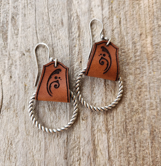 "Jackie" Handmade Leather & Rope Earrings