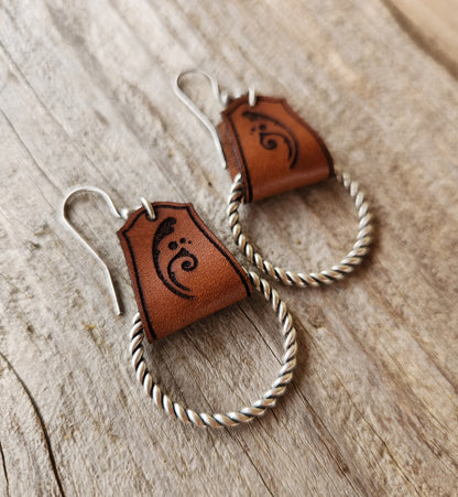 "Jackie" Handmade Leather & Rope Earrings