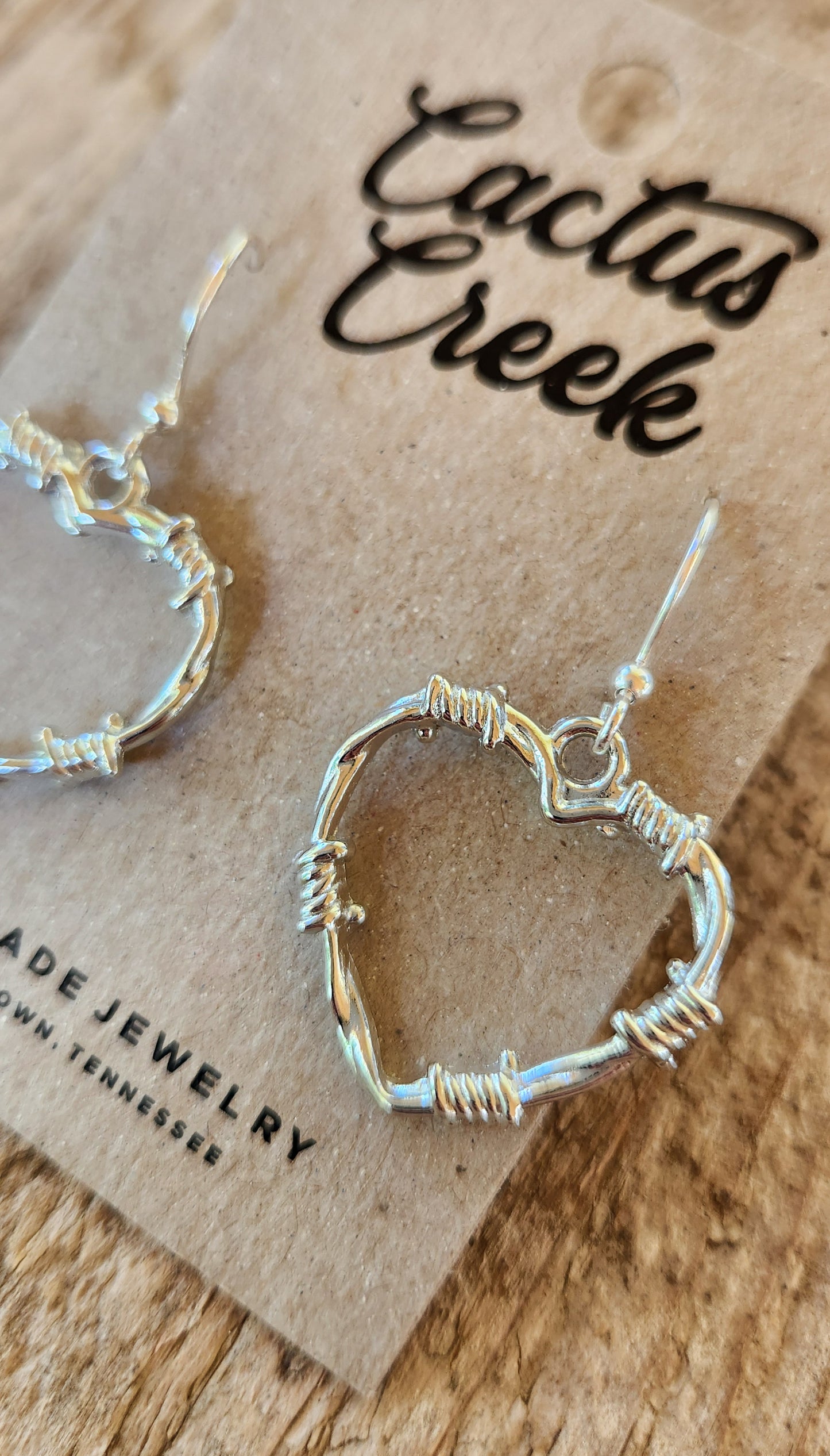 Barbed Wire Heart Earrings