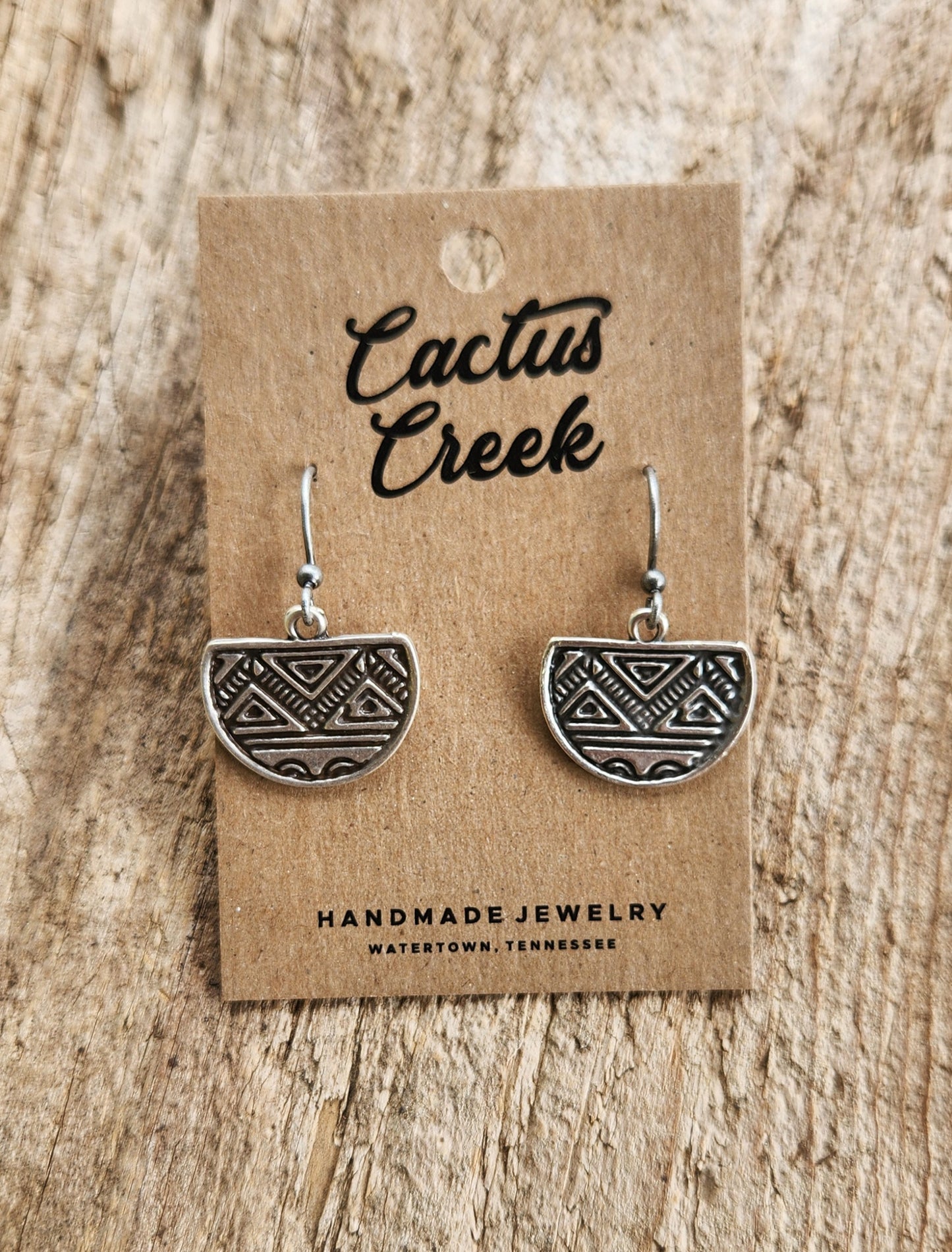 "Hopi" Antiqued Silvertone Earrings