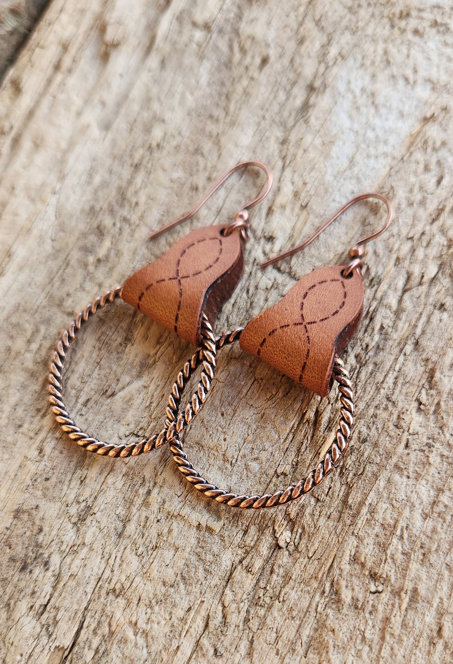 "Lari Dee" Handmade Leather & Rope Earrings