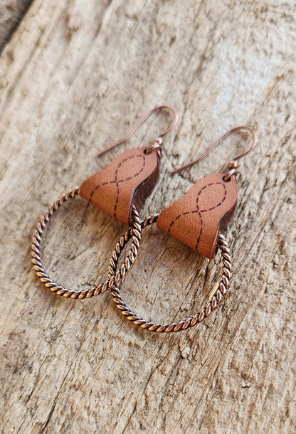 "Lari Dee" Handmade Leather & Rope Earrings