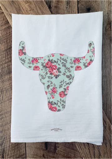 Buffalo Skull - Old Fashioned Flour Sack Towel